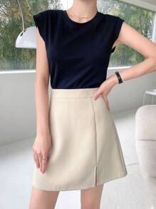 DAZY Split Hem Skort - Apricot - View 4