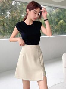 DAZY Split Hem Skort - Apricot - View 6