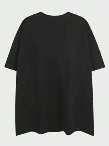 ROMWE MEN Goth Áo thun họa tiết bộ xương nam dành cho Halloween, trường học - màu đen - Xem 2