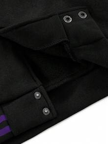 ROMWE MEN Street Life Các bạn Đồ họa Chữ cái Khối màu Áo khoác Đại học - Nhiều màu - Xem 7