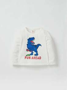 Cozy Pixies Bebé niño Camiseta con estampado de dibujos animados & Capucha con cremallera & Pantalones deportivos con diseño de parche 3D - Verde militar - Ver 4