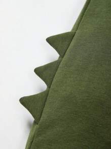 Cozy Pixies Bebé niño Camiseta con estampado de dibujos animados & Capucha con cremallera & Pantalones deportivos con diseño de parche 3D - Verde militar - Ver 5
