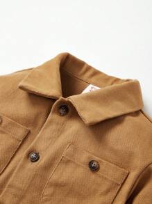 Cozy Pixies Baby Boy Patch Pocket Shirt & Pants & Mock Neck Tee