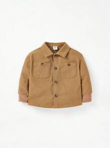 Cozy Pixies Baby Boy Patch Pocket Shirt & Pants & Mock Neck Tee