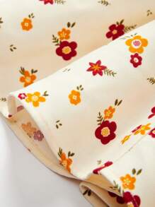 Baby Girl Floral Print 2 In 1 Dress - Multicolor - View 4