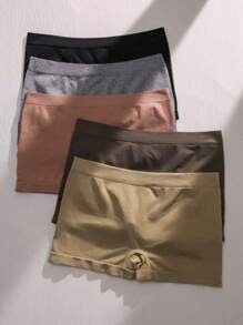 5入組素色彈性腰帶平角褲