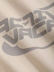 DAZY Camiseta corta con gráfico de letra Y2K - Beis - Ver 6