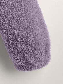 Muchica Solid 3D Ear Design Teddy Hoodie - Lilac Purple - View 4