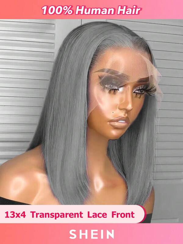 13 X 4 Lace Front Short Straight Colored Human Hair Wig SHEIN UK