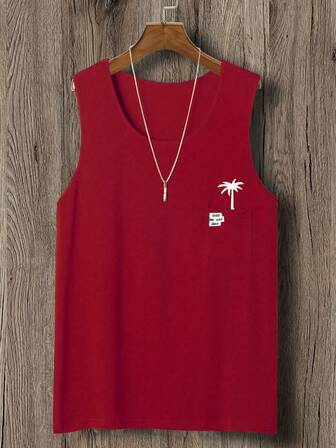 Guys Tropical Print Tank Top