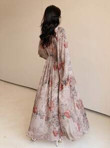 DAZY 印花灯笼袖连衣裙度假装女装 - 彩色 - 查看 2