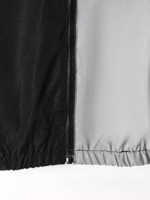 SHEIN Young Boy Reflective Two Tone Hooded Jacket - Black and White - View 6