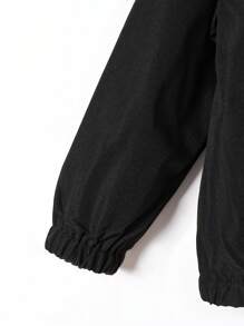 SHEIN Young Boy Reflective Two Tone Hooded Jacket - Black and White - View 7