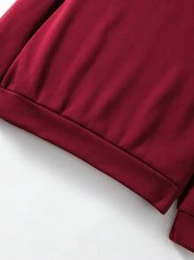 Manfinity Hypemode Hombres Sudadera con estampado de slogan y dibujos animados - Burdeos - Ver 6