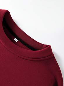 Manfinity Hypemode Hombres Sudadera con estampado de slogan y dibujos animados - Burdeos - Ver 8