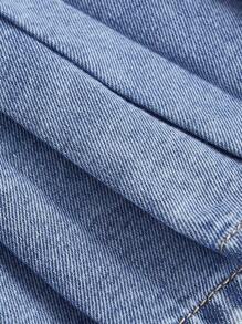 SHEIN MOD Plus High Waist Pleated Denim Skirt