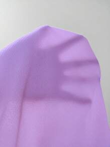 SHEIN LUNE Hơn Lỗ gắn thêu Cắt vỏ sò Áo sơ mi - Màu tím - Xem 6