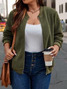 Calvaya Plus Zip Up Teddy Jacket