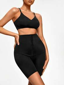 SHAPORA 高腰塑形短褲 - 黑色 - 查看 4