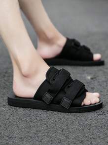 Nam Bãi biển mùa hè Dép xăng đan Cặp đôi Dép đi trong nhà Phong cách Có thể điều chỉnh EVA Dép đi trong nhà Đi dạo Ngoài trời Thời trang Dép xăng đan - màu đen - Xem 2