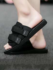 Nam Bãi biển mùa hè Dép xăng đan Cặp đôi Dép đi trong nhà Phong cách Có thể điều chỉnh EVA Dép đi trong nhà Đi dạo Ngoài trời Thời trang Dép xăng đan - màu đen - Xem 4