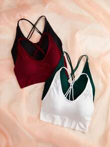 4pack Crisscross Back Bralette - Multicolor - View 3