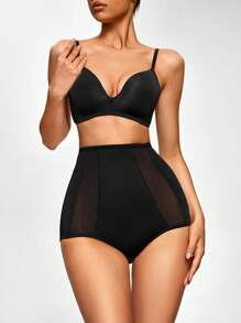 SHAPORA 高腰塑形三角褲 - 黑色 - 查看 7