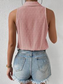 RosyDaze Women's Solid Color Minimalist Sleeveless Bodysuit, Everyday Wear - Dusty Pink - View 2