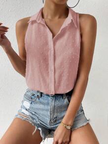 RosyDaze Women's Solid Color Minimalist Sleeveless Bodysuit, Everyday Wear - Dusty Pink - View 5