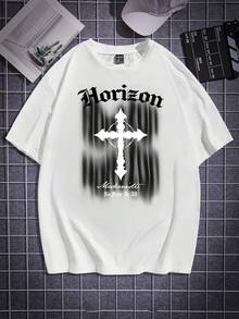 Manfinity RebelGame 男士字母圖案T恤 - 白色 - 查看 2