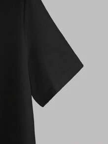 男士卡通圖案T恤 - 黑色 - 查看 4