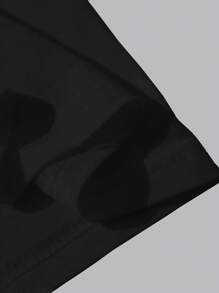 男士卡通圖案T恤 - 黑色 - 查看 6