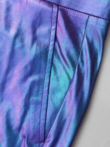 Men Metallic Suit Pants - Red Violet - View 3