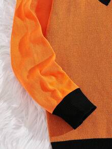 Manfinity VCAY Men Halloween Pattern Two Tone Sweater, For Fall Winter - Multicolor - View 4