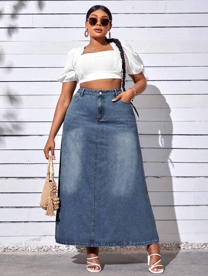 SHEIN SXY Plus Denim Skirt