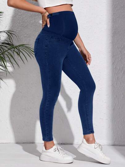 SHEIN Maternity Wideband Waist Skinny Jeans
