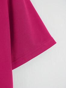 INAWLY Camiseta crop con estampado de mariposa - Rosa Fucsia - Ver 4