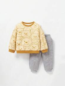 Cozy Pixies Baby Boy Cartoon Graphic Sweatshirt & Sweatpants - Multicolor - View 10