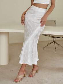 Sollinarry 基本款纯色修身中长裙，休闲街头风格，适合日常穿着，夏季 - 白色 - 查看 1