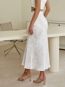 Sollinarry 基本款纯色修身中长裙，休闲街头风格，适合日常穿着，夏季 - 白色 - 查看 2