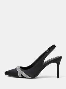 SheIn Belle 女款時尚高跟泵鞋 - 黑色 - 查看 5