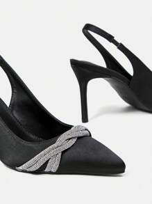 SheIn Belle 女款時尚高跟泵鞋 - 黑色 - 查看 7