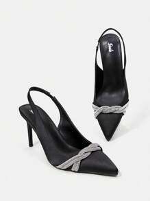 SheIn Belle 女款時尚高跟泵鞋 - 黑色 - 查看 2