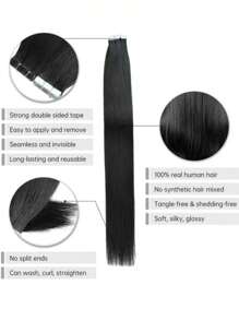 60 miếng băng dính nối tóc người bằng tóc thật, băng dính nối tóc vô hình bằng tóc thật - S1 - Xem 5