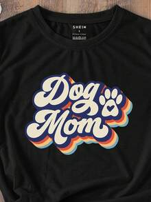 SHEIN LUNE Letter Graphic Tee - Black - View 3