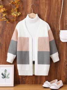 SHEIN Cô Gái Trẻ Khối màu Áo len Duster Không có áo len - Nhiều màu - Xem 1