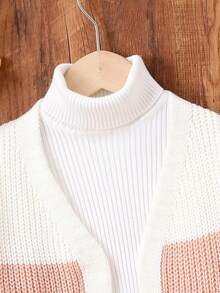 SHEIN Cô Gái Trẻ Khối màu Áo len Duster Không có áo len - Nhiều màu - Xem 3