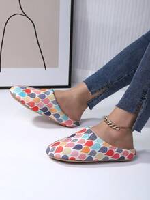 女士时尚冬季包趾家居拖鞋，室内轻便保暖卧室拖鞋 - 彩色 - 查看 2