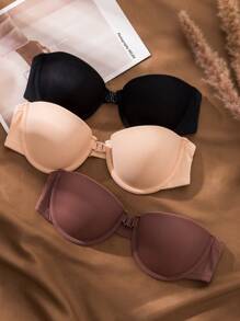 3入組素色鋼圈胸罩 - 彩色 - 查看 4