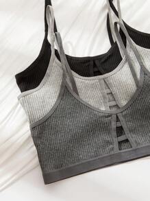 3對實色文胸和內褲套裝 - 彩色 - 查看 3